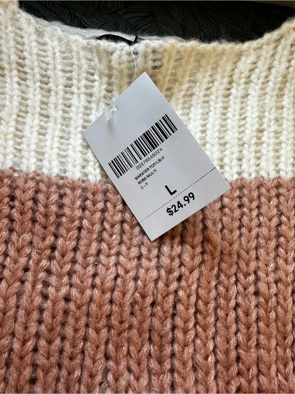 Forever 21 Colorblock Crewneck Sweater in Cream, Blush & Rust
